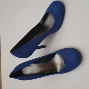 Jessica Simpson blue suede shoes